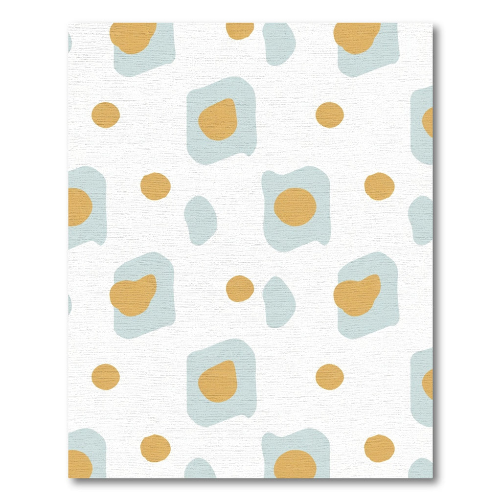 Soft Blue Orange Abstract Blobs Rug