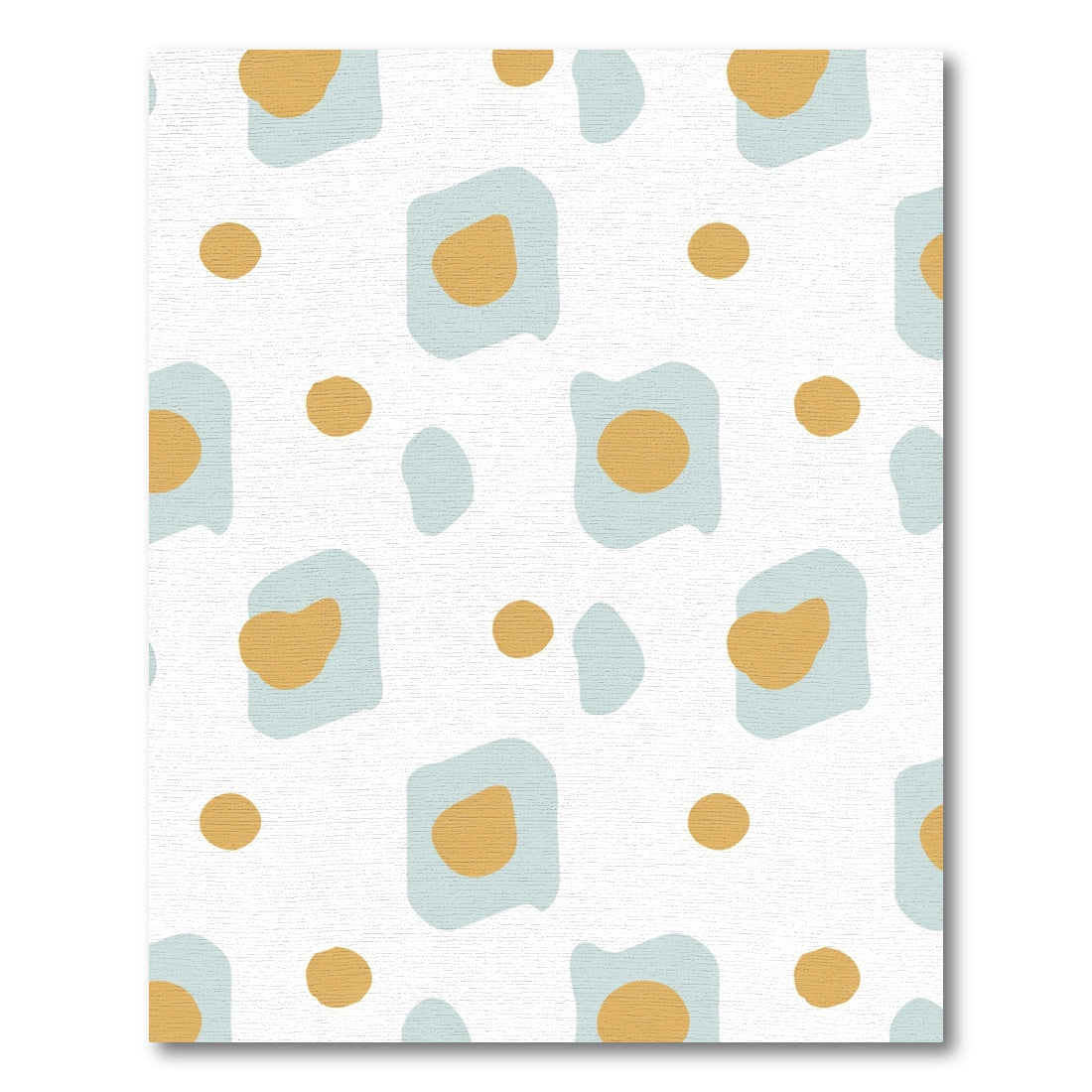 Soft Blue Orange Abstract Blobs Rug