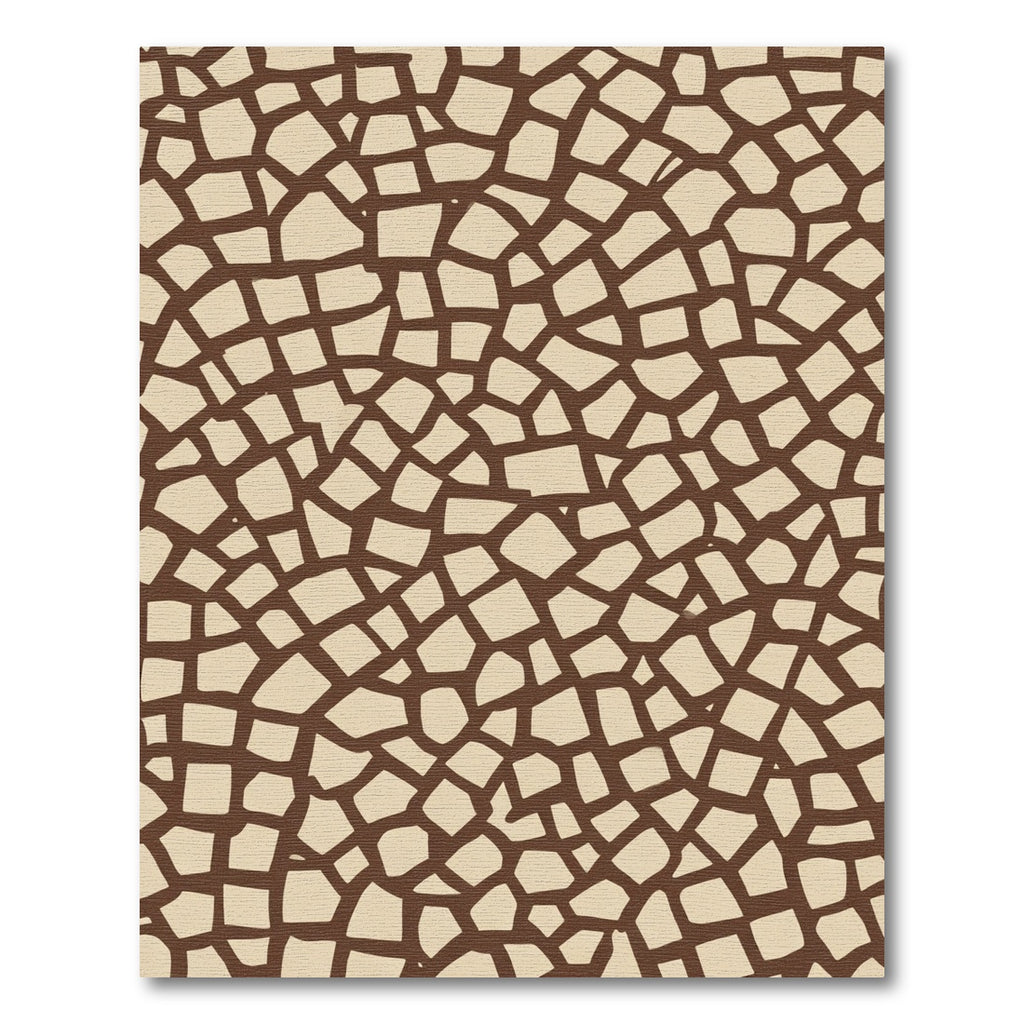 Brown Beige Organic Fragment Mosaic Rug