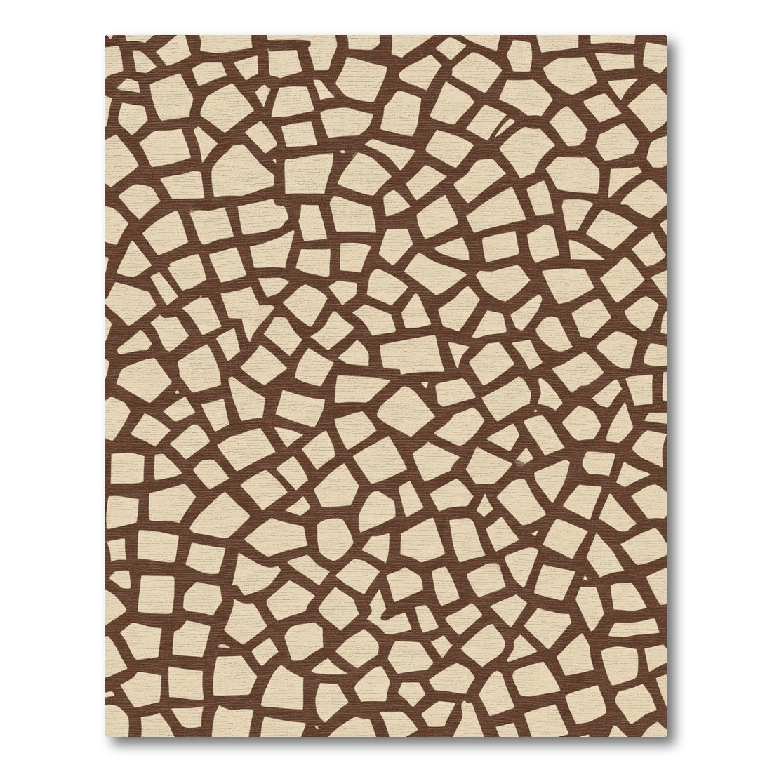 Brown Beige Organic Fragment Mosaic Rug