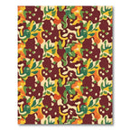 Bold Abstract Camouflage Crimson Overlay Rug