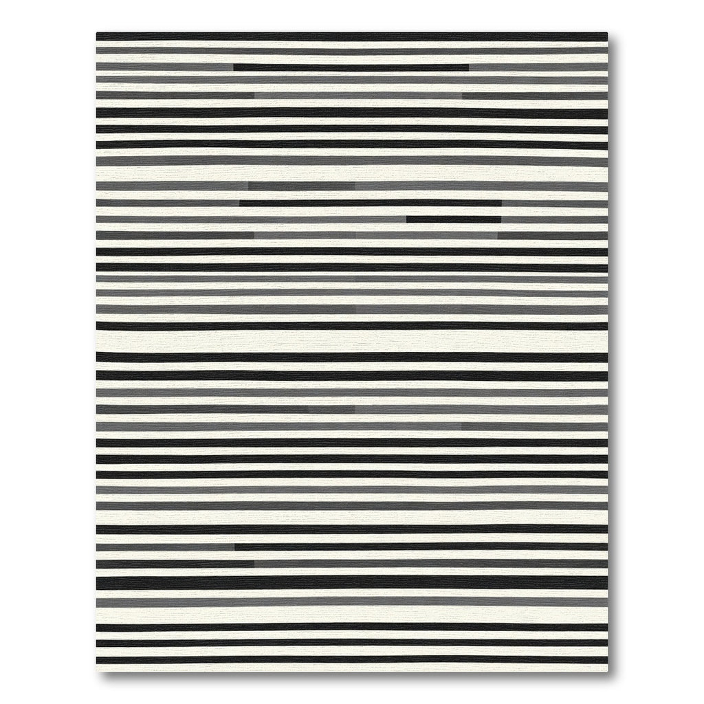 Modern Gray Black White Stripe Rug