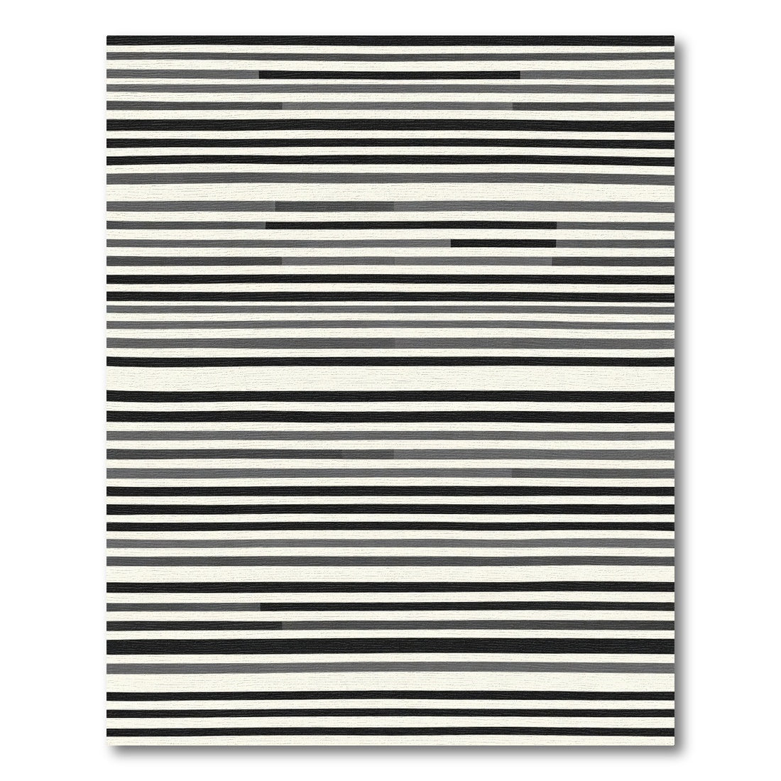 Modern Gray Black White Stripe Rug