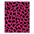 Hot Pink Black Jagged Rectangles Rug