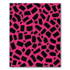 Hot Pink Black Jagged Rectangles Rug