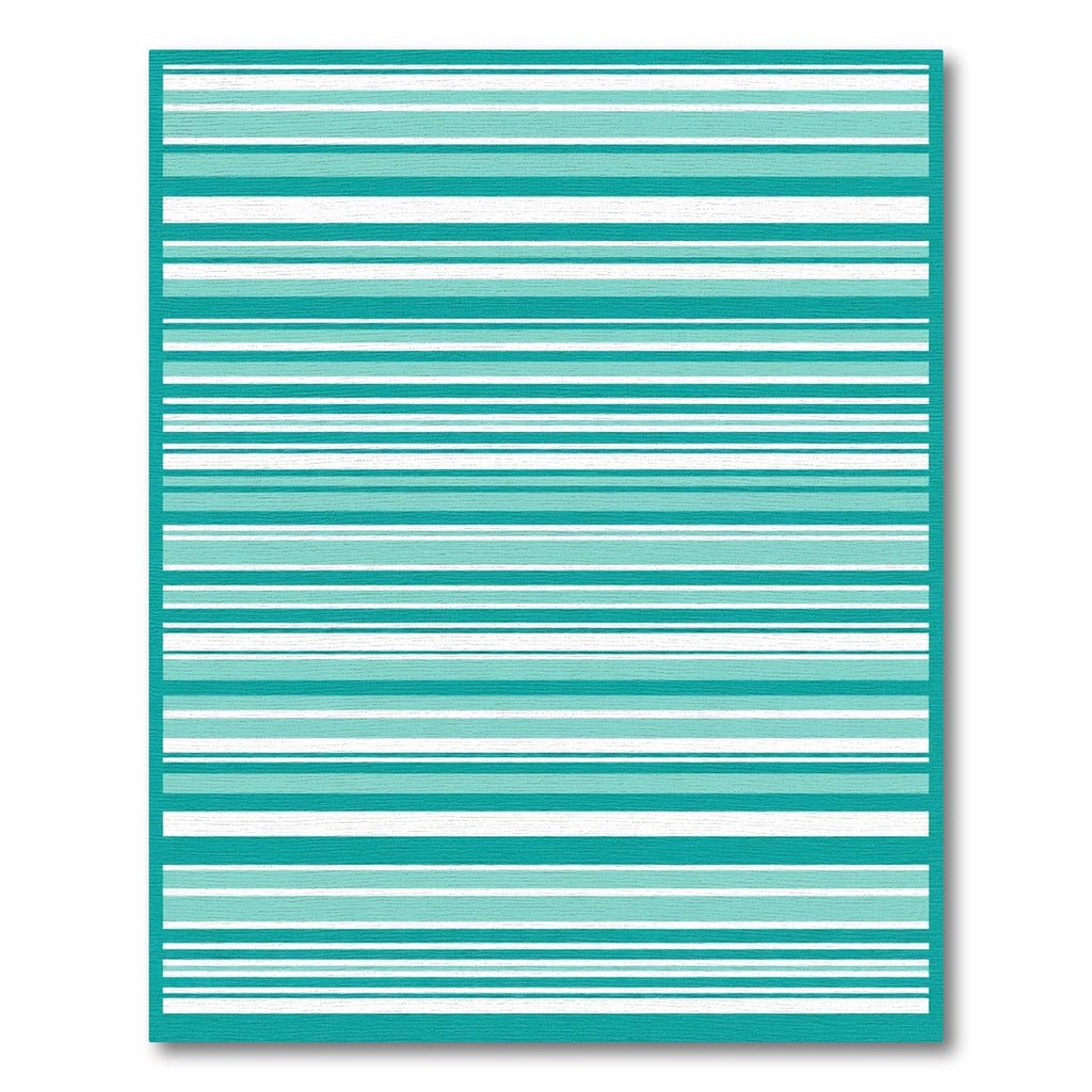 Abstract Aqua Contemporary Stripe Rug