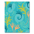 Oceanic Teal Coral Swirl Abstract Rug