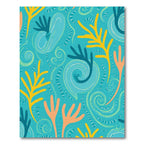 Oceanic Teal Coral Swirl Abstract Rug