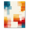 Geometric Blocks Of Blue Orange Red Rug