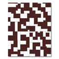 Abstract Dark Brown White Rectangles Rug