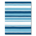 Ocean Blue and White Stripe Rug