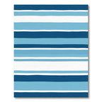 Ocean Blue and White Stripe Rug