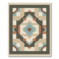 Geometric Earth Tones And Teal Medallion Rug