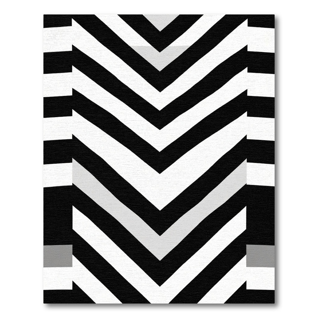 Bold Black White Chevron Statement Rug