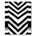 Bold Black White Chevron Statement Rug