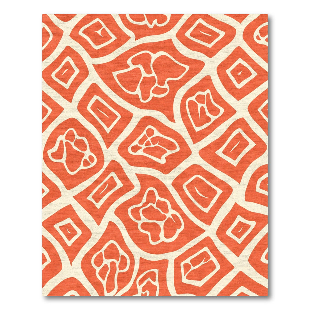Orange Cream Organic Irregular Shapes Rug