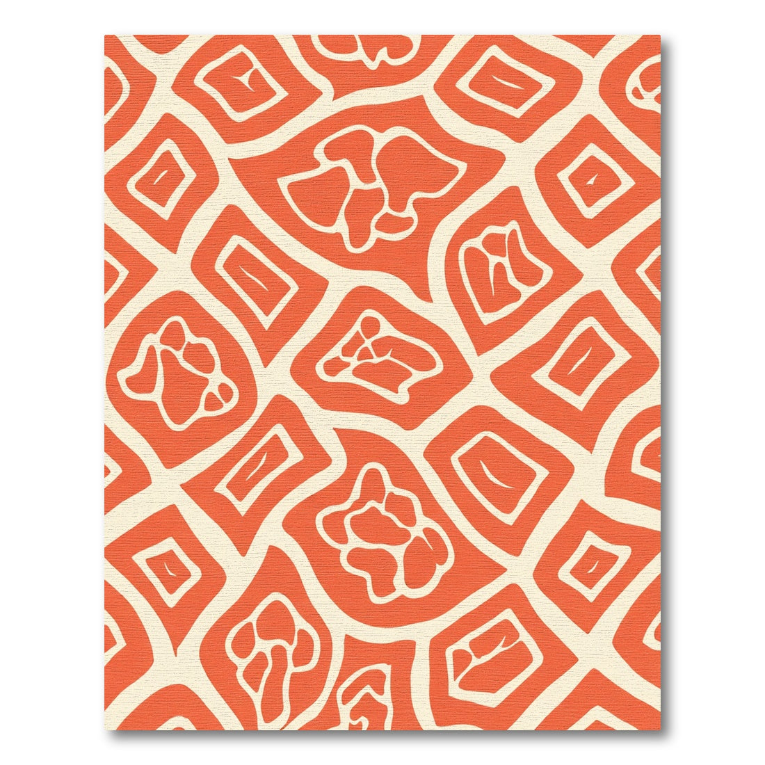 Orange Cream Organic Irregular Shapes Rug