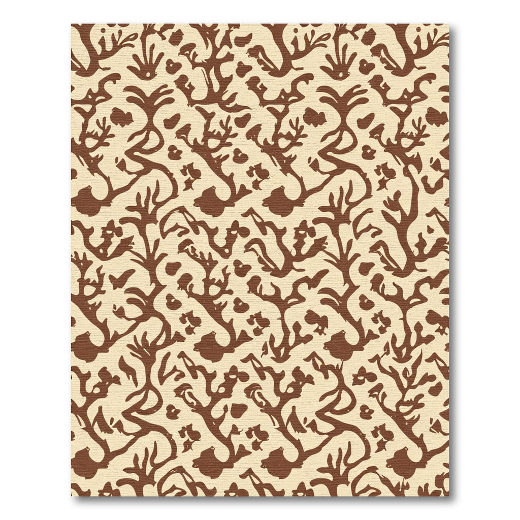 Brown Coral Organic Repeating Pattern Rug