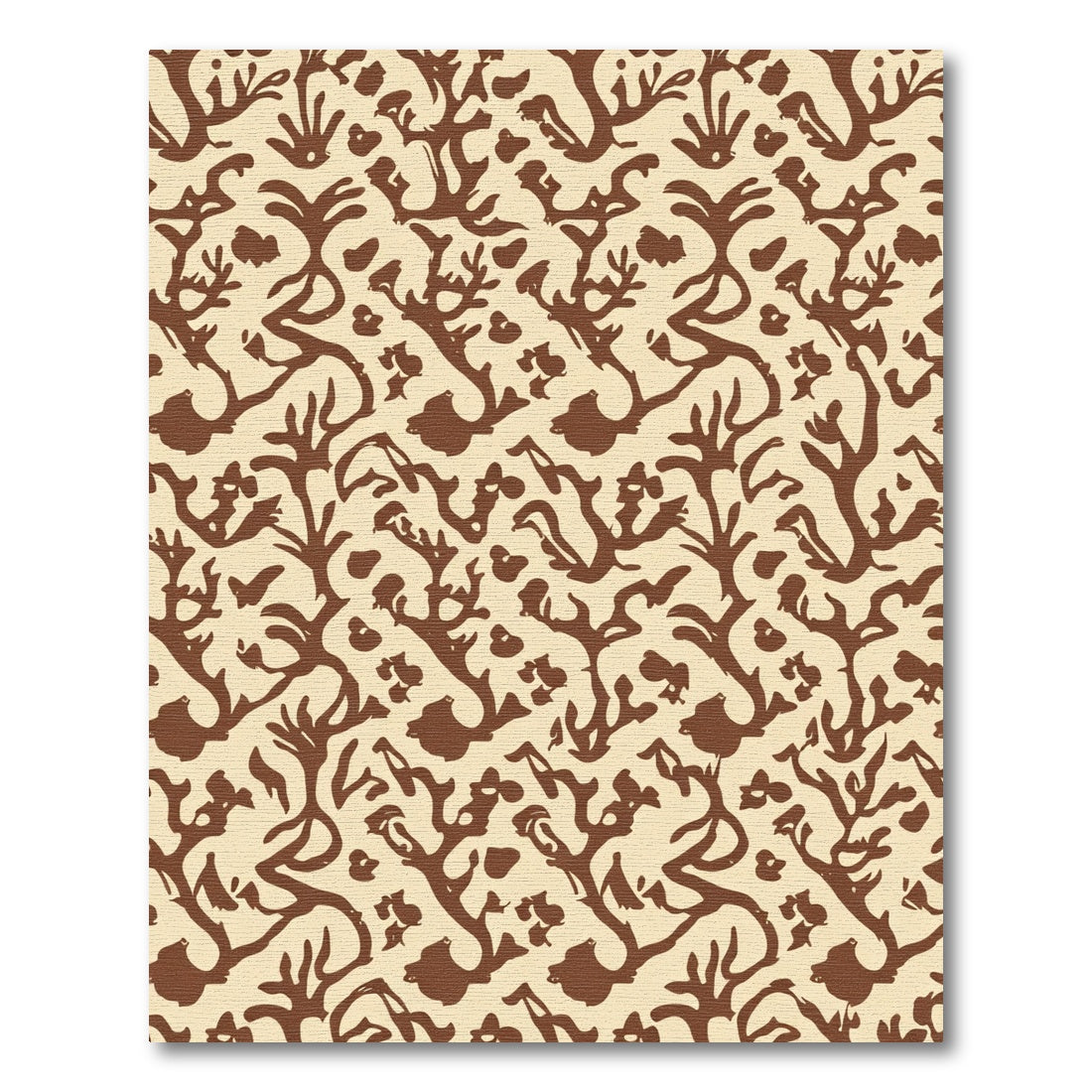 Brown Coral Organic Repeating Pattern Rug