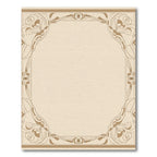 Elegant Beige Floral Art Nouveau Frame Rug