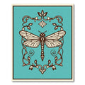 Deco Teal Dragonfly Scrollwork Rug