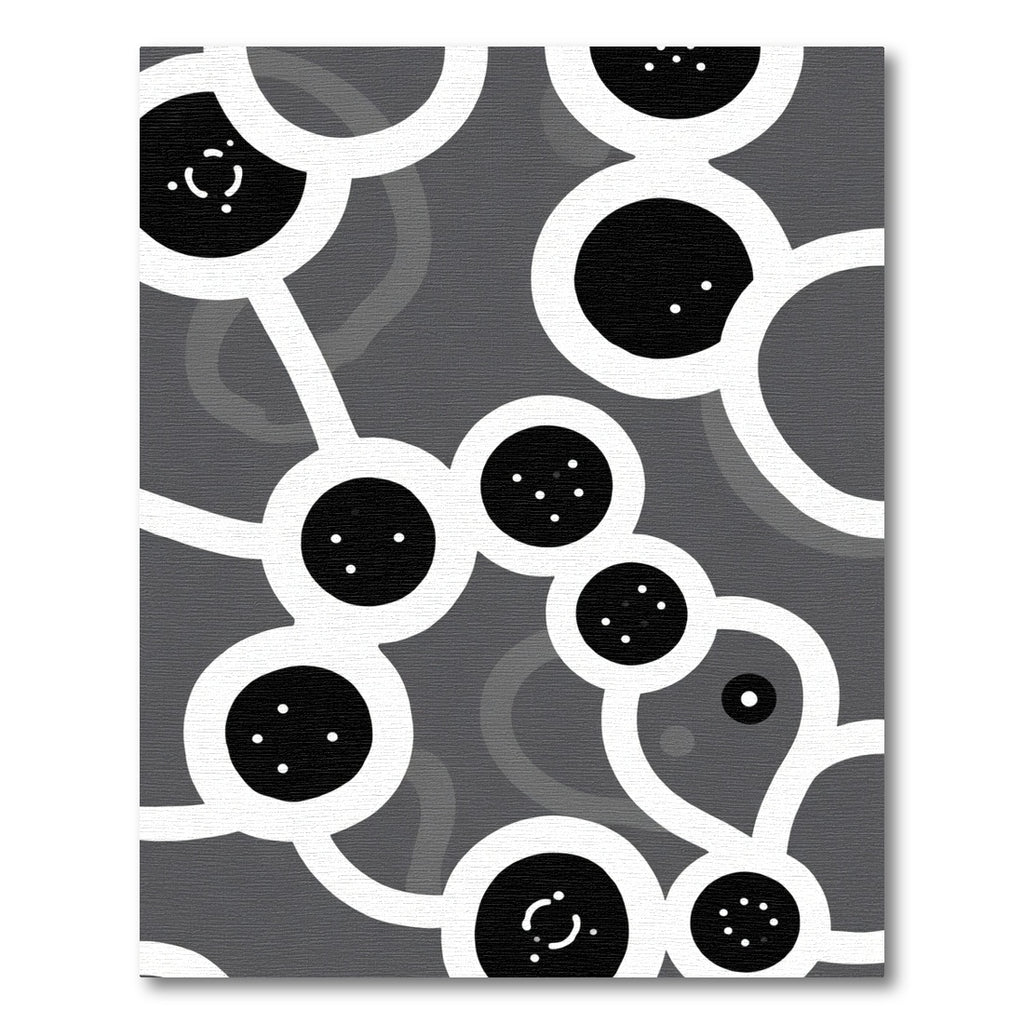 Gray white black abstract bubble connection Rug