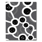 Gray white black abstract bubble connection Rug