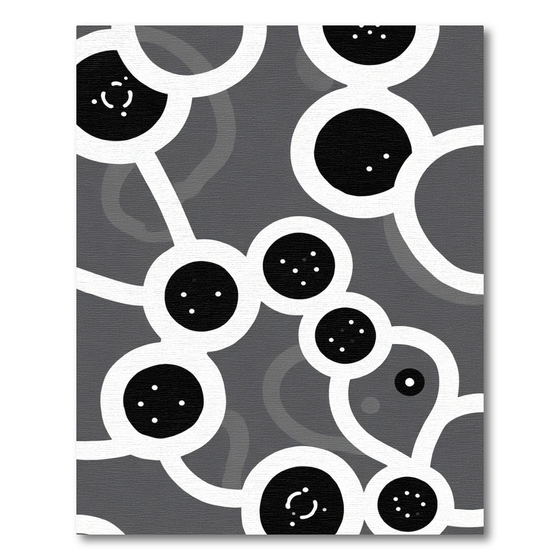 Gray white black abstract bubble connection Rug