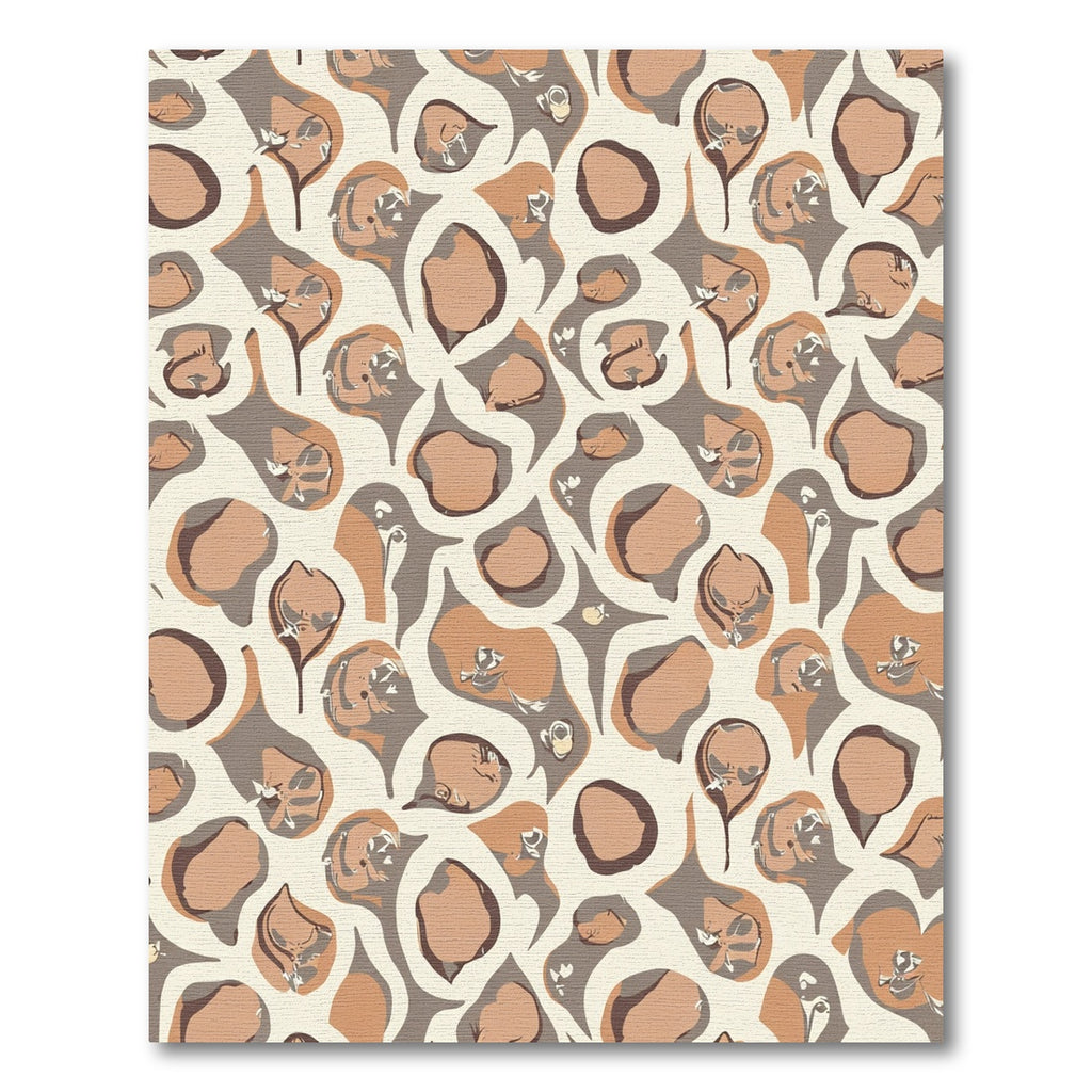 Earthy Tone Abstract Organic Shapes Rug