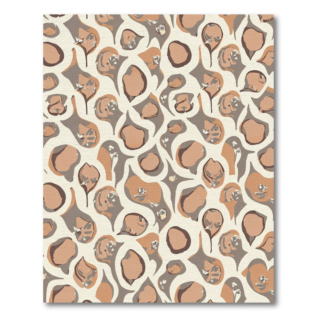 Earthy Tone Abstract Organic Shapes Rug