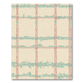 Cream Red Teal Fern Plaid Rug