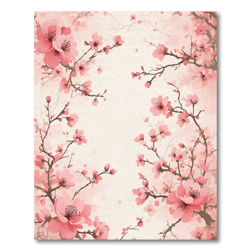 Soft Pink Cherry Blossom Branches Rug