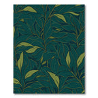Dark Teal Lush Green Foliage Rug