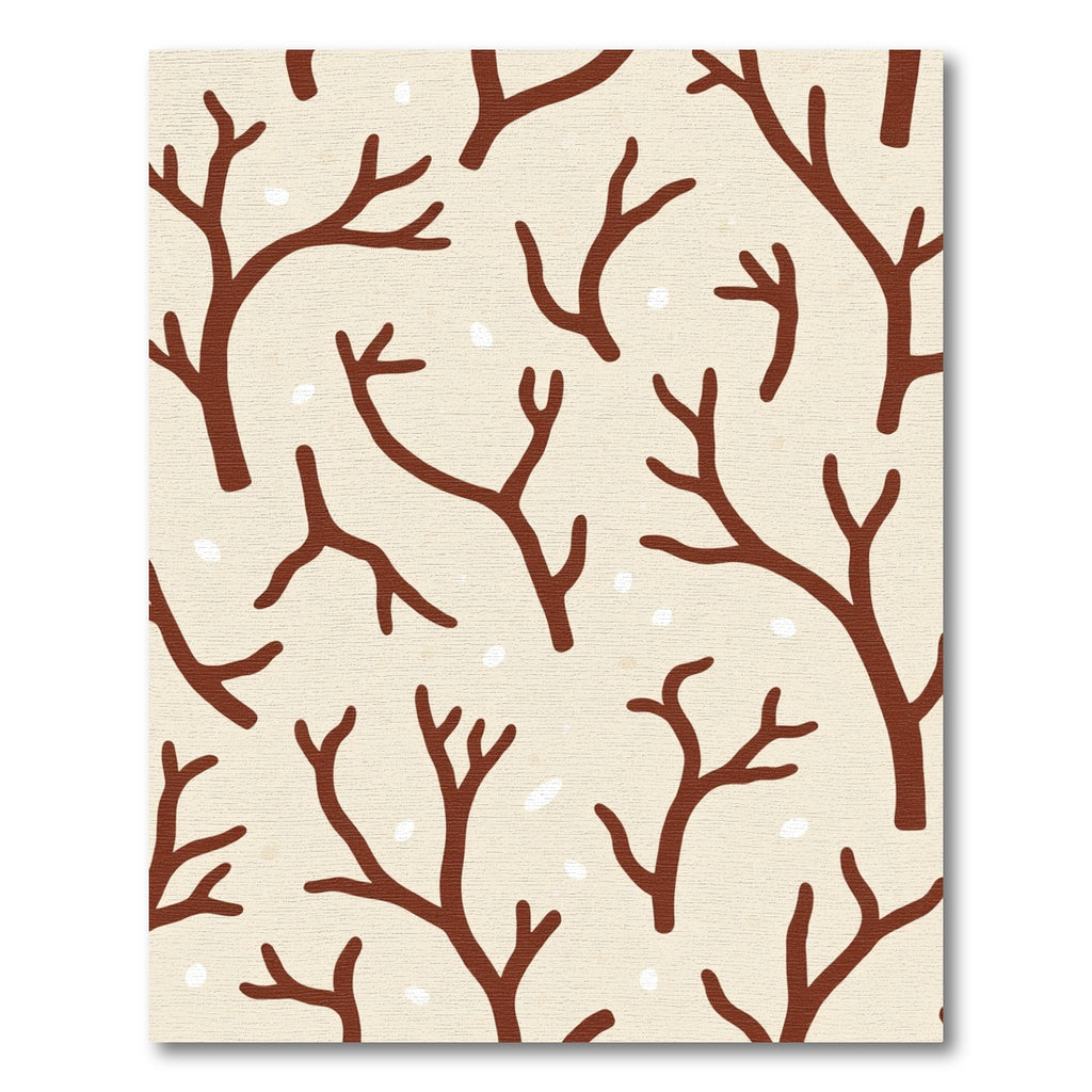 Brown Branch Pattern on Cream Ground Rug
