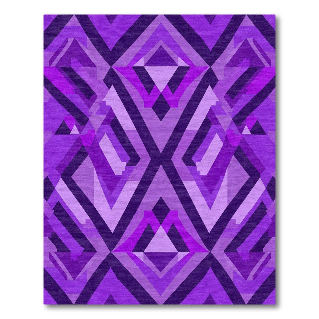 Vibrant Purple Geometric Diamond Rug