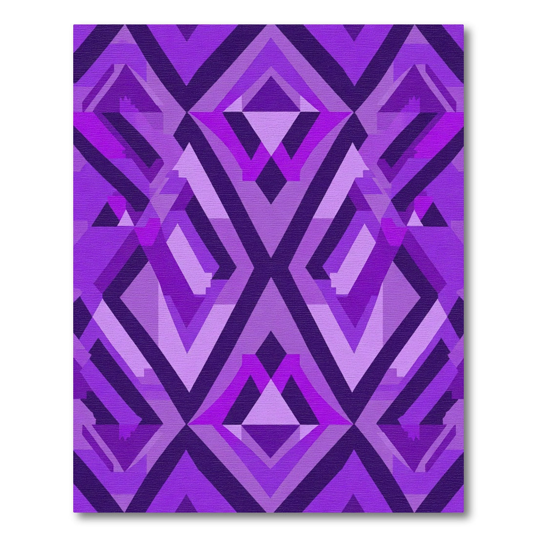 Vibrant Purple Geometric Diamond Rug