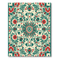 Crimson Teal Floral Mandala Rug