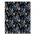 Black Floral Medallion Cream Blue Coral Rug
