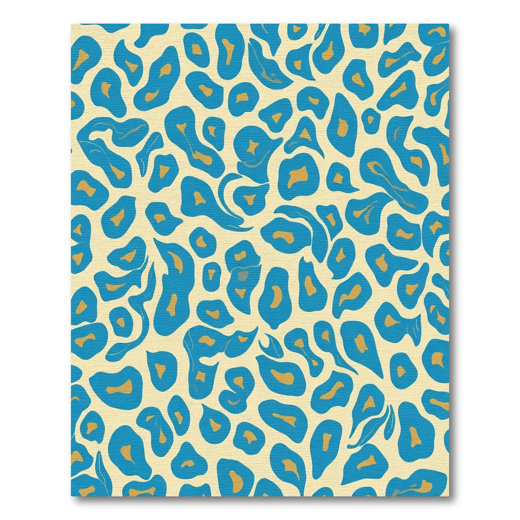 Blue Gold Abstract Spots Rug