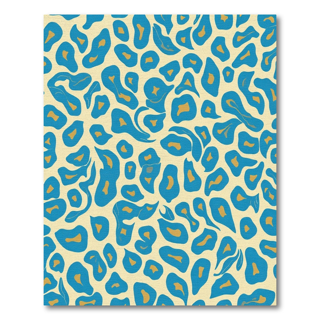 Blue Gold Abstract Spots Rug