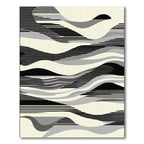 Monochrome Abstract Wave Stripes Rug