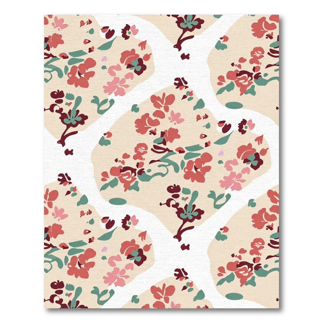 Crimson Blush Floral Arrangement Rug