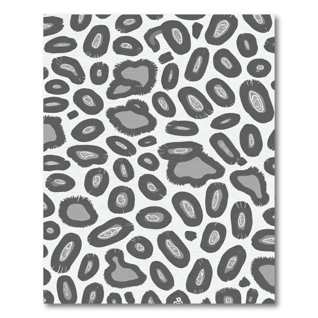 Monochromatic Gray Animal Print Spots Rug
