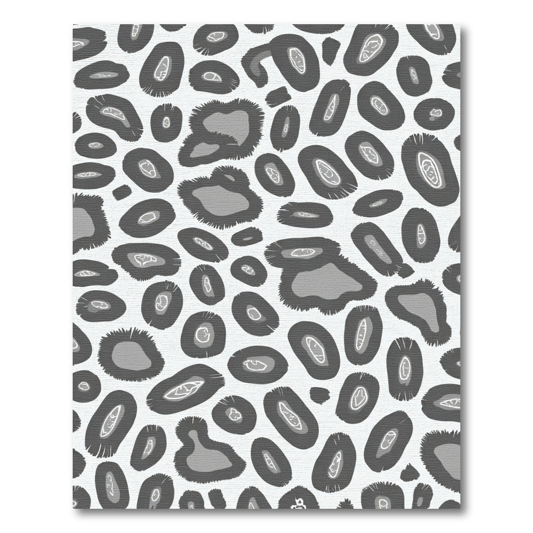 Monochromatic Gray Animal Print Spots Rug