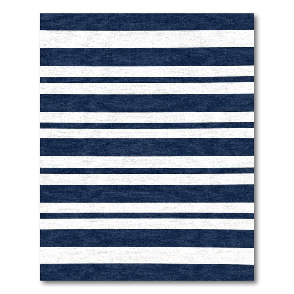 Deep Blue White Parallel Lines Rug