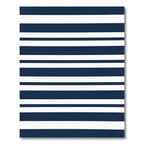 Deep Blue White Parallel Lines Rug
