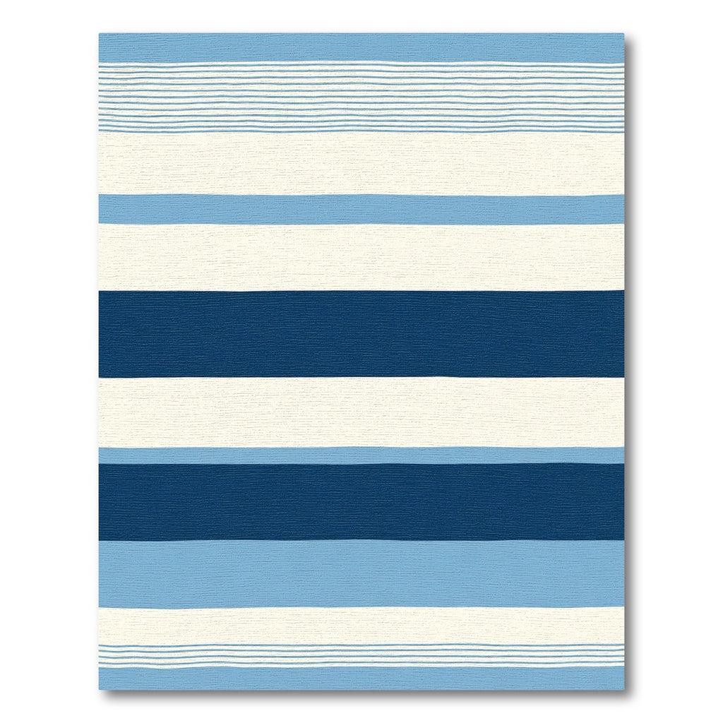 Varied Blue Horizontal Stripe Rug