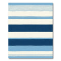 Varied Blue Horizontal Stripe Rug