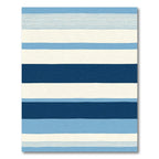 Varied Blue Horizontal Stripe Rug