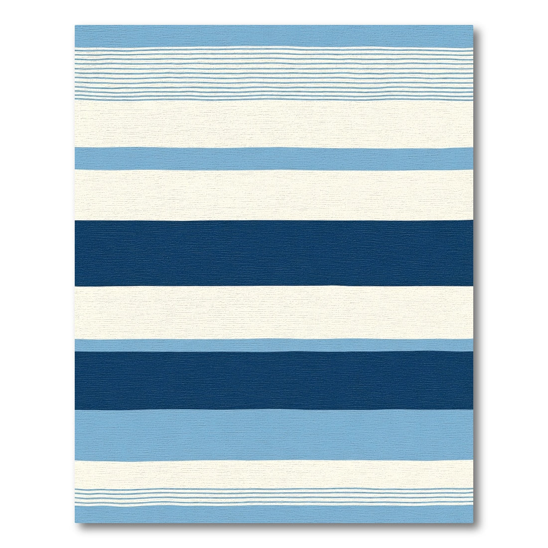 Varied Blue Horizontal Stripe Rug